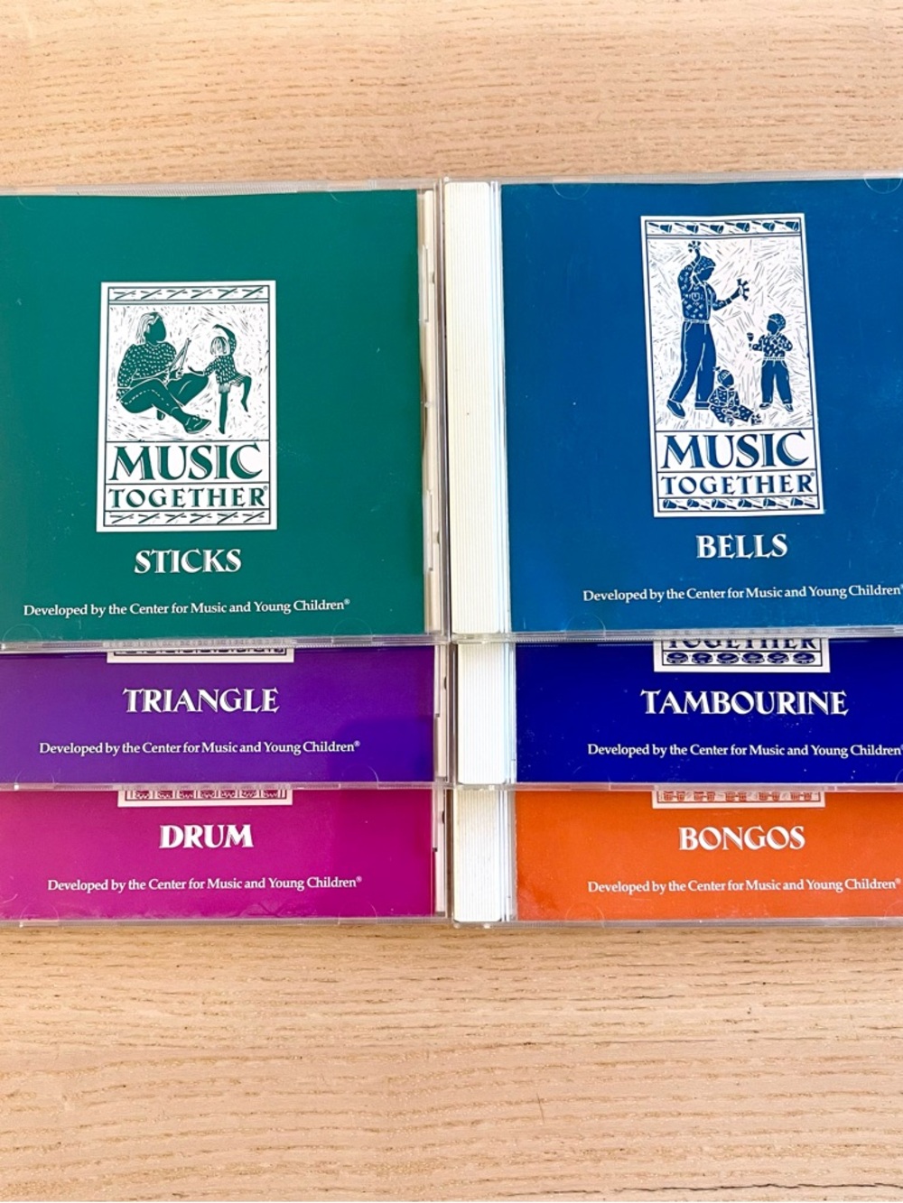 MUSIC TOGETHER Sticks Bells Drum Triangle Tambourine Bongos Collection 6 CD Lot